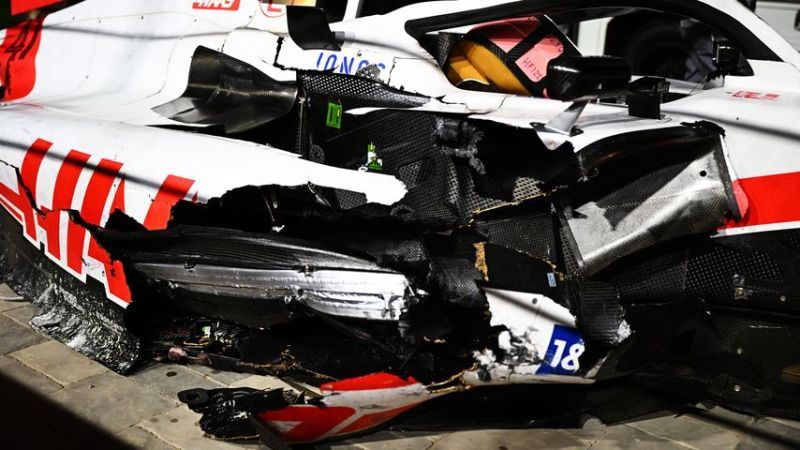 Mick Schumachers Auto nach seinem Umfall