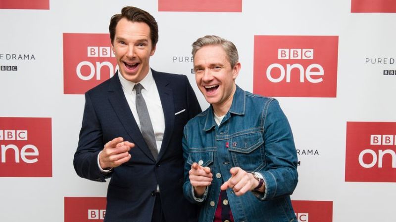 Benedict Cumberbatch und Martin Freeman im Dezember 2016