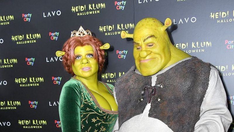 Heidi Klum und Tom Kaulitz als Fiona und Shrek im Oktober 2018 in New York