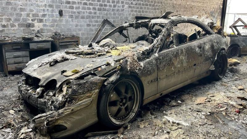 Bonez MCs zerstörter Mercedes CL500
