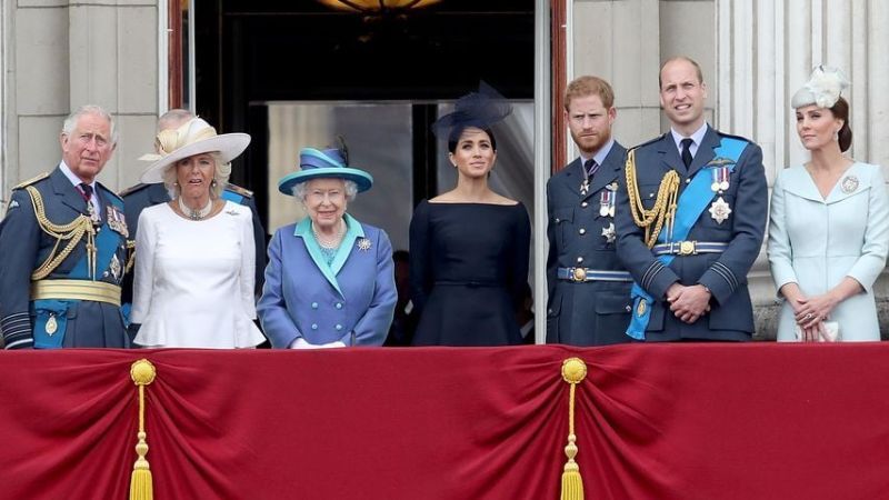 Die britischen Royals auf dem Balkon des Buckingham Palace, 2018