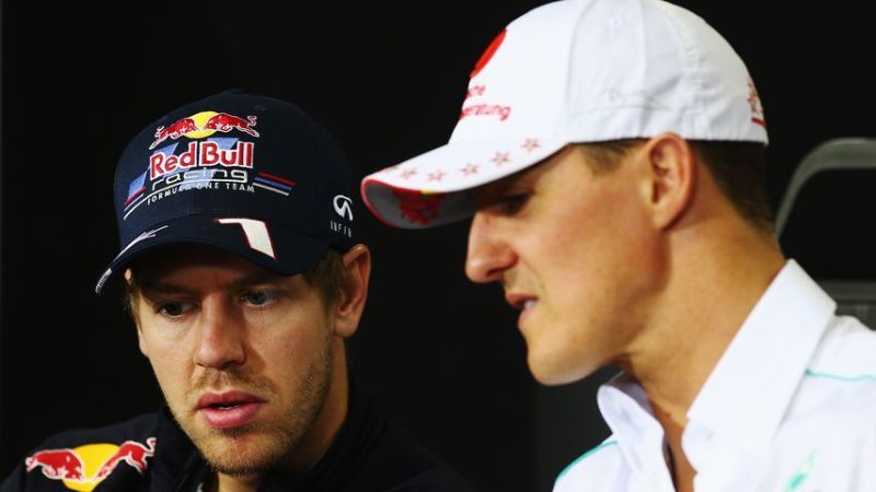 Sebastian Vettel und Michael Schumacher, November 2012