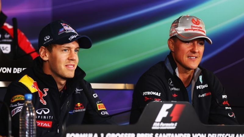 Sebastian Vettel und Michael Schumacher, Juli 2011