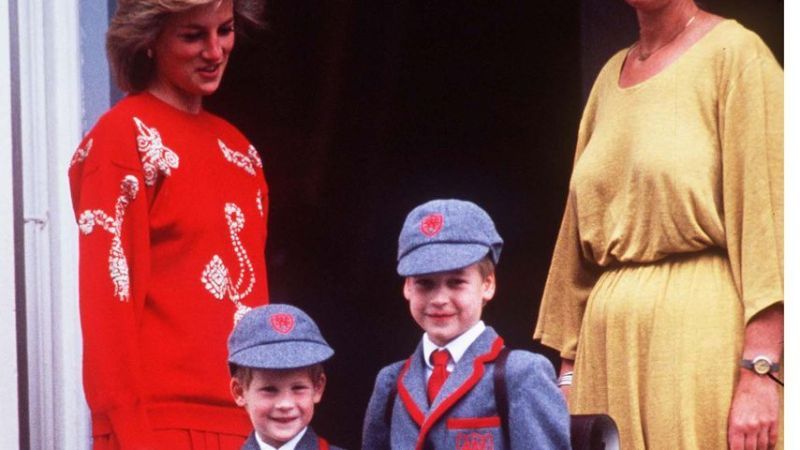 Prinzessin Diana, Prinz Harry und Prinz William im September 1989