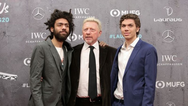 Boris Becker mit seinen Söhnen Noah und Elias Becker