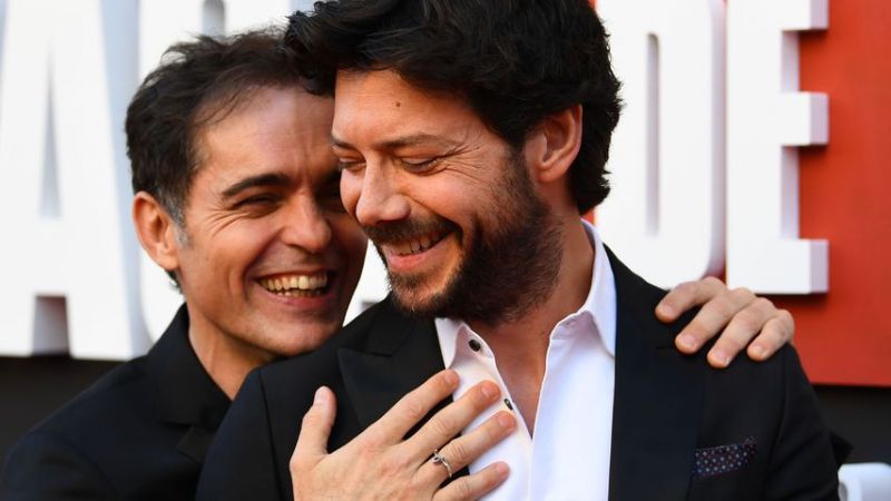 Pedro Alonso und Álvaro Morte bei der Premiere der 3. Staffel 