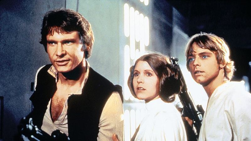 Harrison Ford, Carrie Fisher und Mark Hamill in 