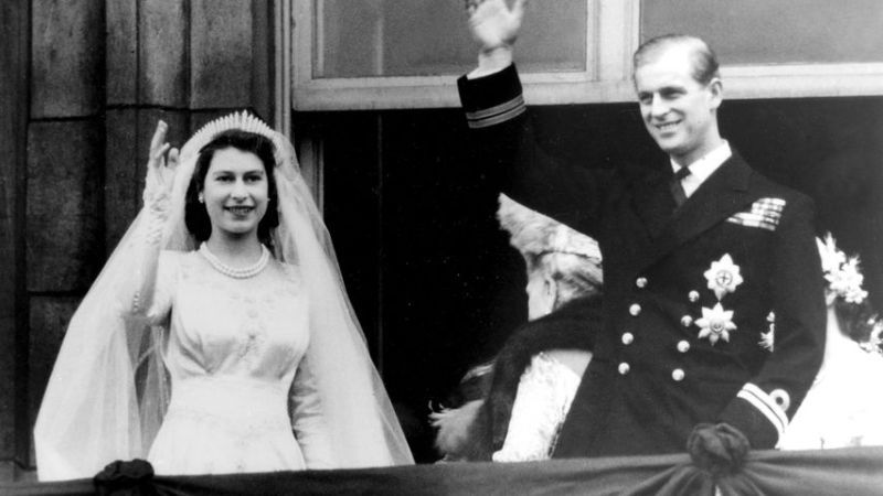 Queen Elizabeth II. und Prinz Philip bei ihrer Hochzeit, 1947