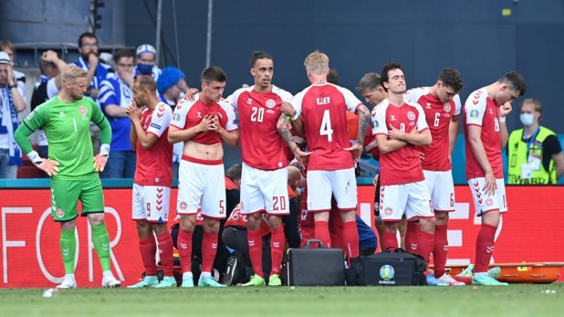 Die dänische Nationalmannschaft am 12. Juni 2021