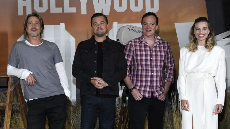 Brad Pitt, Leonardo DiCaprio, Quentin Tarantino und Margot Robbie